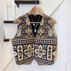 90's Vintage Tapestry Woven Vest - Size Medium